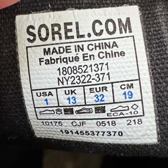 SOREL Lexie Youth Winter Boots Size 1 Green Black Waterproof - Picture 3 of 6